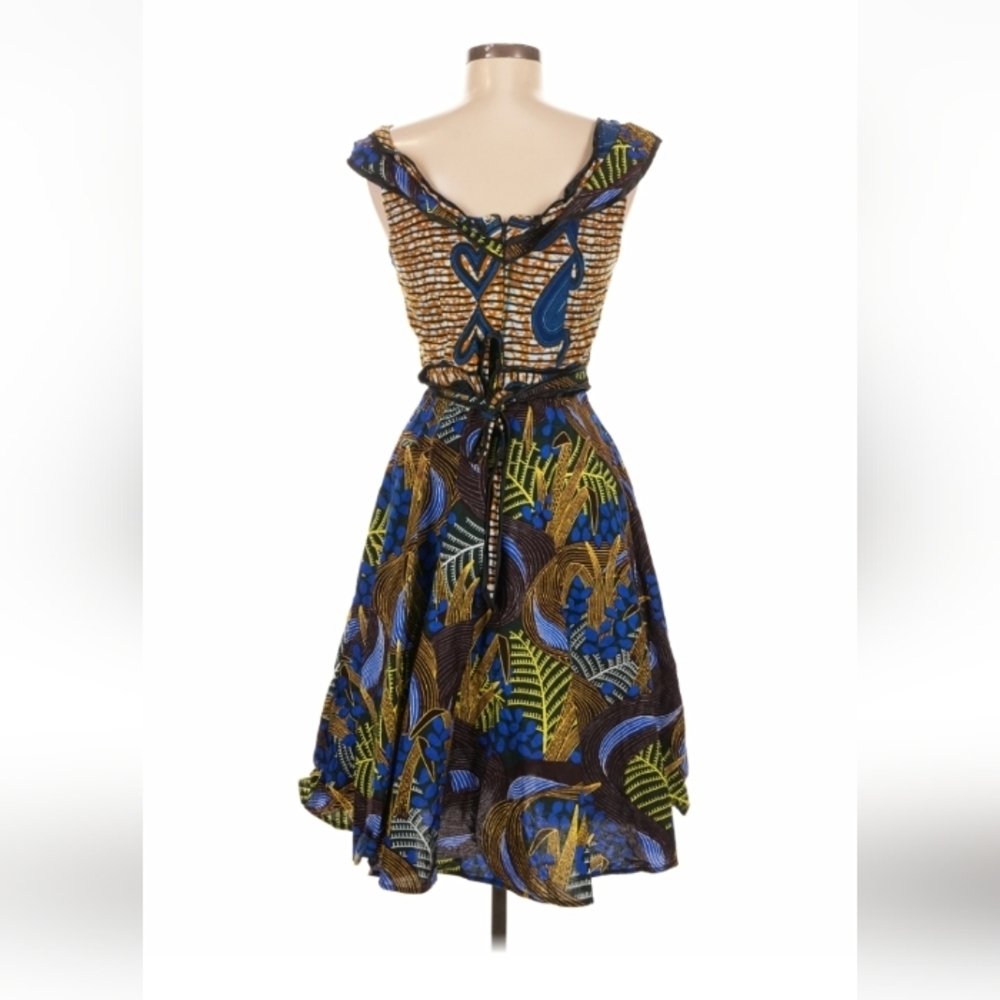 Amani Liberia Handmade Cotton Cocktail Dress  Size 6 - Picture 5 of 8